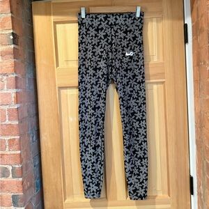 Nike Black Leggings with White Floral Pattern